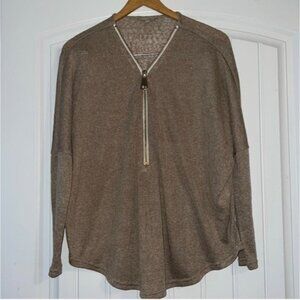 Joan Vass exposed Zipper Sweater Size Medium